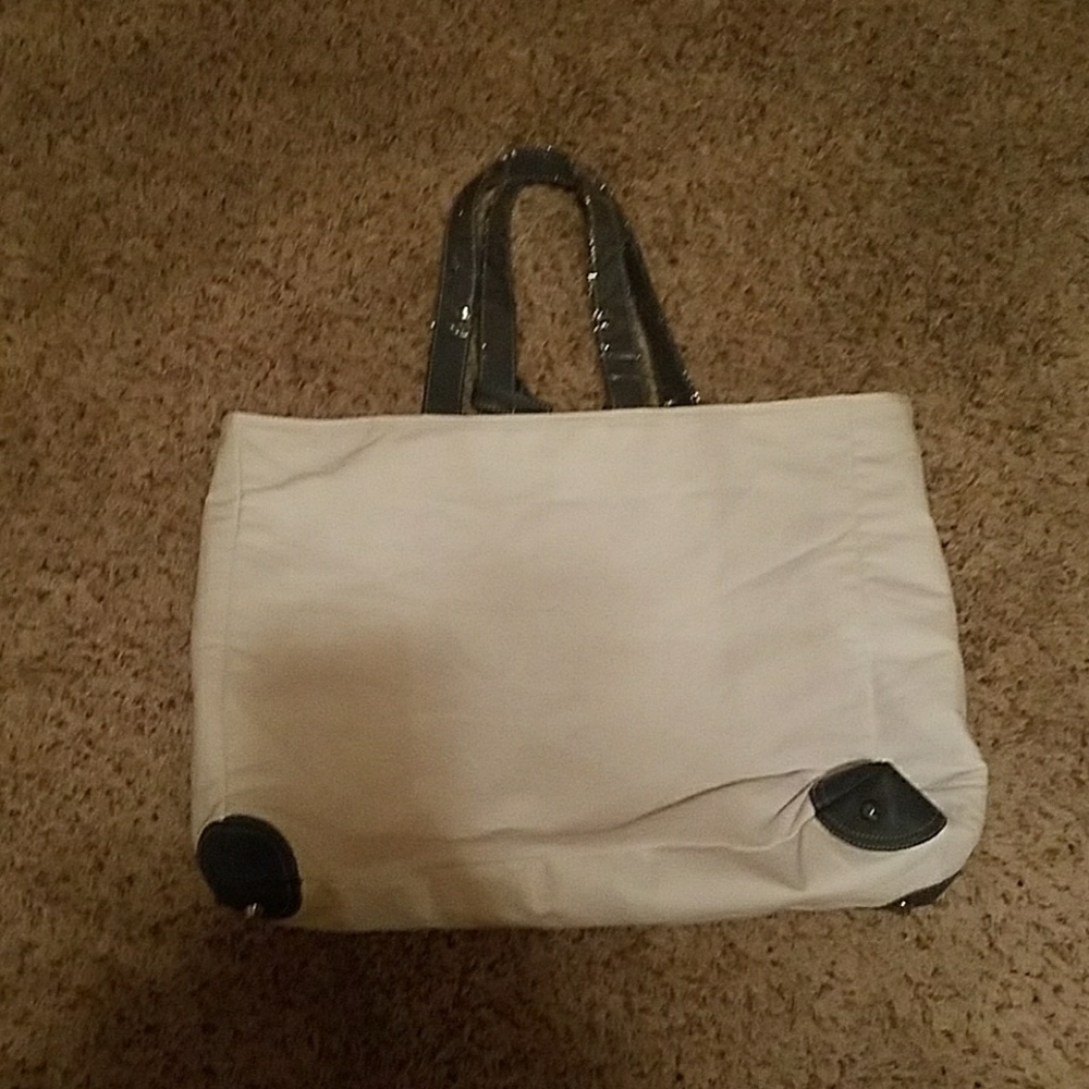 Large white and gray tote